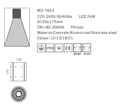 MO-7653 Concrete Ceiling Light