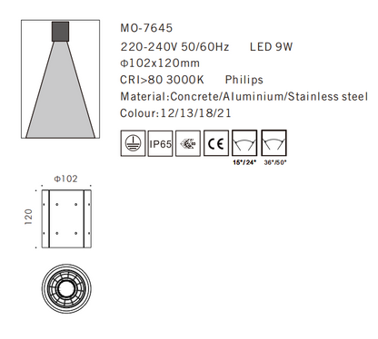 MO-7645 Concrete Ceiling Light