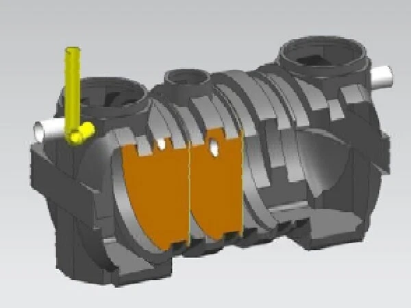 Integrated rotomolded three-format septic tank-01