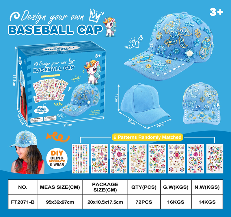 DIY TOYS children's HAT crystal self-paste (stickers 6 random. HAT a random) 4439659