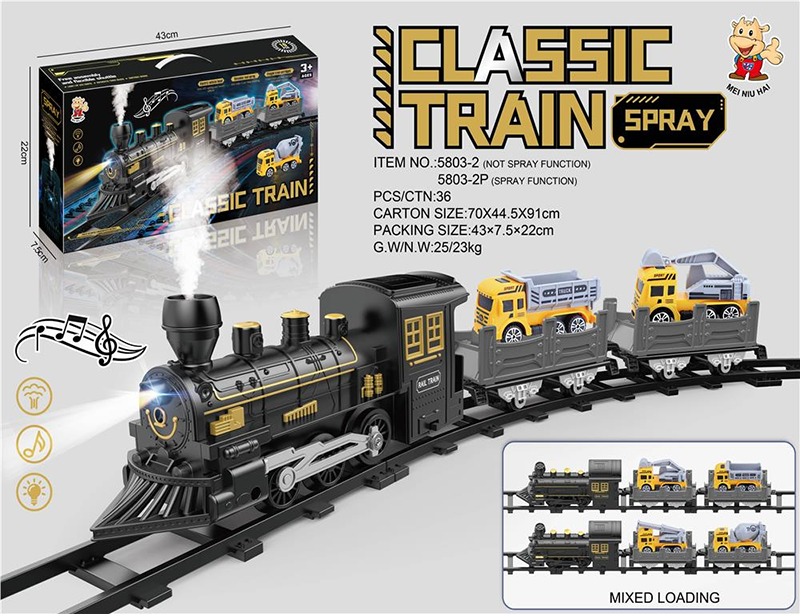 ELECTRIC RAIL TRAIN WITHOUT SPRAY (SIMULATION LOCOMOTIVE AND TWO TRAILERS: EQUIPPED WITH TWO ENGINEERING VEHICLES AND TWO MIXED) 4510153