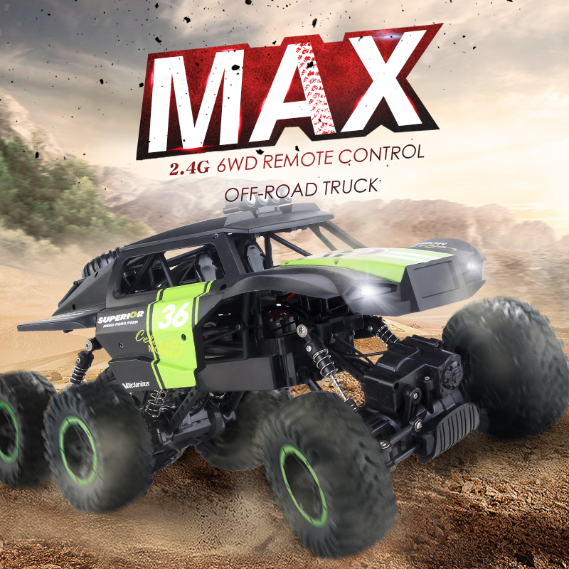 Jjrc Six-Wheel Rock Crawler English Six-Wheel Drive 1:10 off-Road Climbing Remote Control Car Bigfoot Children's Outdoor Toys 2270917