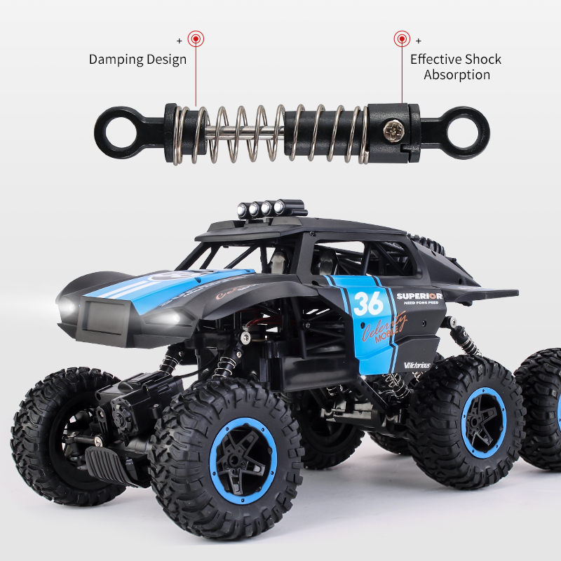  Jjrc Six-Wheel Rock Crawler English Six-Wheel Drive 1:10 off-Road Climbing Remote Control Car Bigfoot Children's Outdoor Toys 2270917