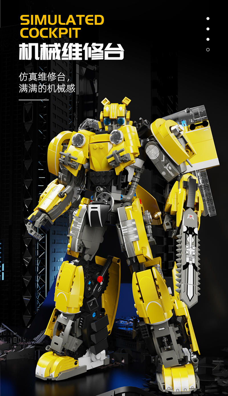 Large Mech Bumblebee Puzzle Small Particle Building Blocks 4062455