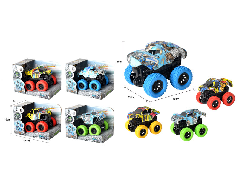 Single water transfer printing inertia car, wind and fire wheel inertia car, large wheel inertia car, wind and fire wheel four-wheel drive car 2748711
