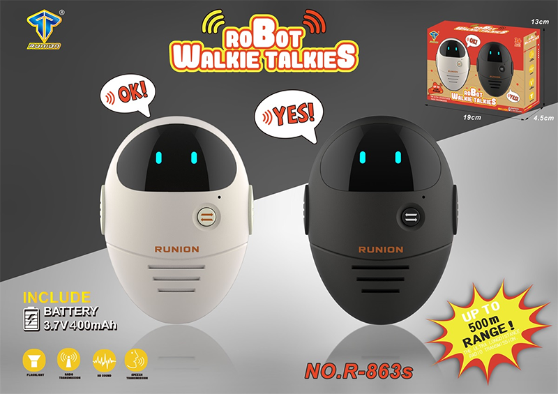 500 m Metallic Paint ELECTRIC ROBOT WALKIE TALKIE-Battery Included Ultra Clear Edition 4753076