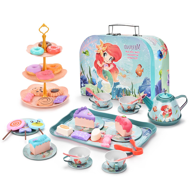 Mermaid Tinplate Tea Set Afternoon Tea Dessert Cake Set V
