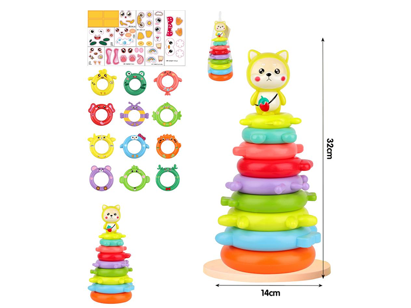 Jenga Cute Diy 9-Layer Yellow Fox Cat Rainbow Spring 4370901