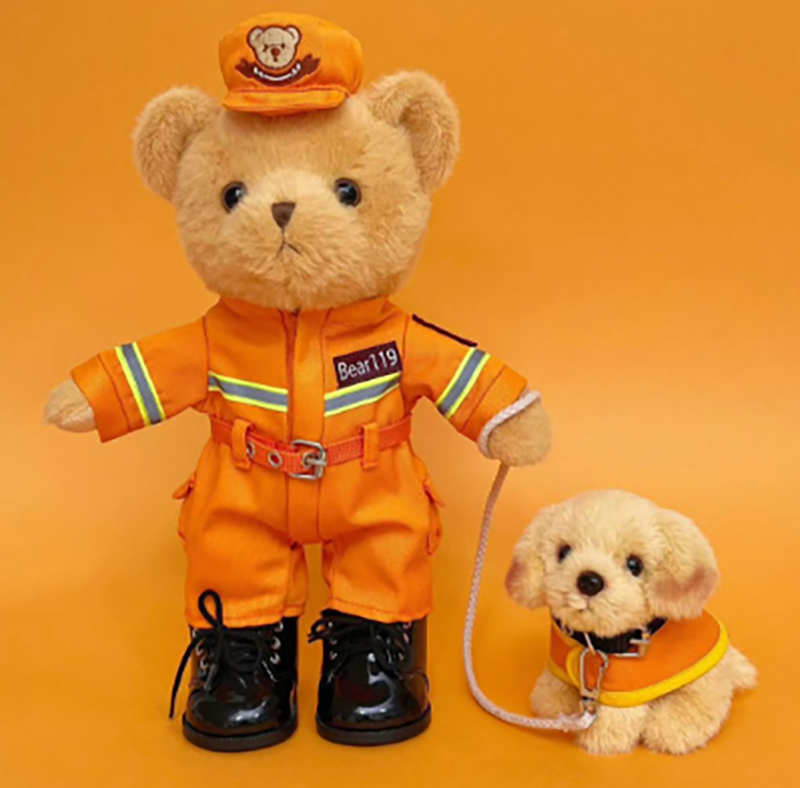 Standing Police Series Fire Bear+Labrador Retriever 23CB1731