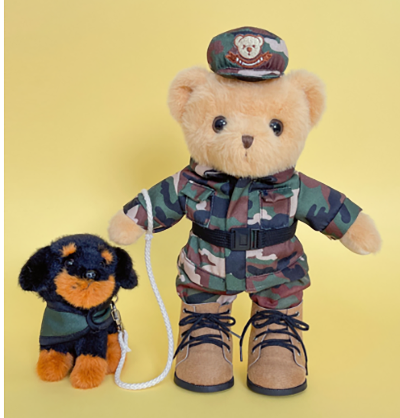 Standing Police Series Camouflage Bear+Rowena Dog 23CB1731