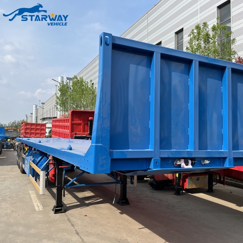 3 Axles Flatbed Semi Trailer For Sale