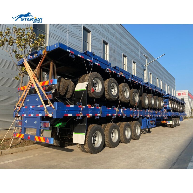 4 Axles 45ft 80 Ton Flatbed Semi Trailer