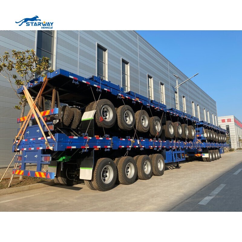 4 Axles 45ft 80 Ton Flatbed Semi Trailer