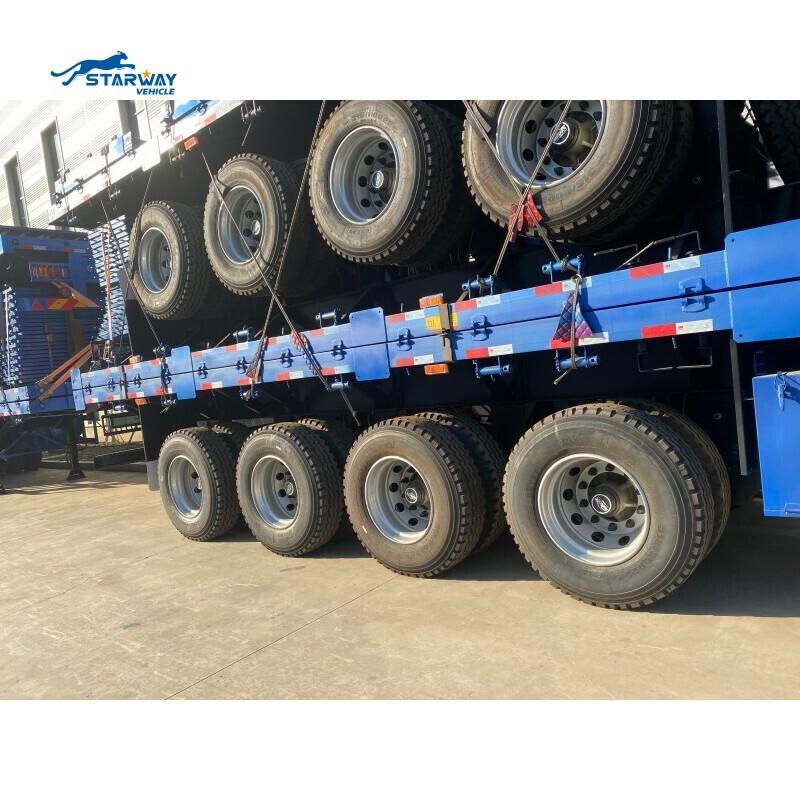 4 Axles 45ft 80 Ton Flatbed Semi Trailer