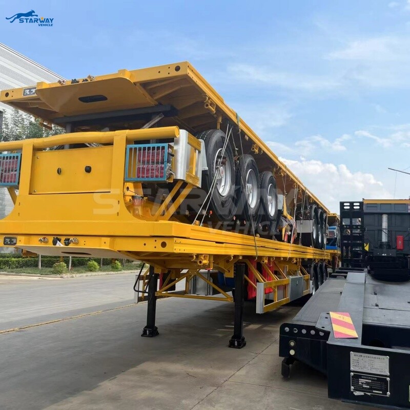 12.5 meter 60 Ton Flatbed Truck Trailer for Sale