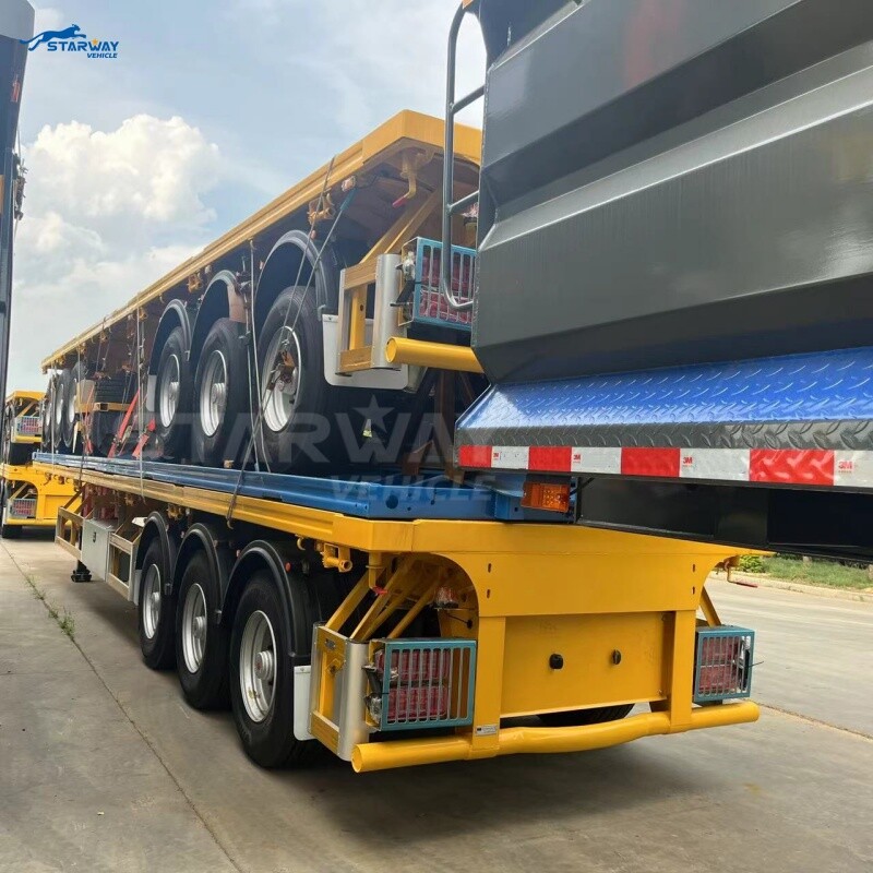 12.5 meter 60 Ton Flatbed Truck Trailer for Sale