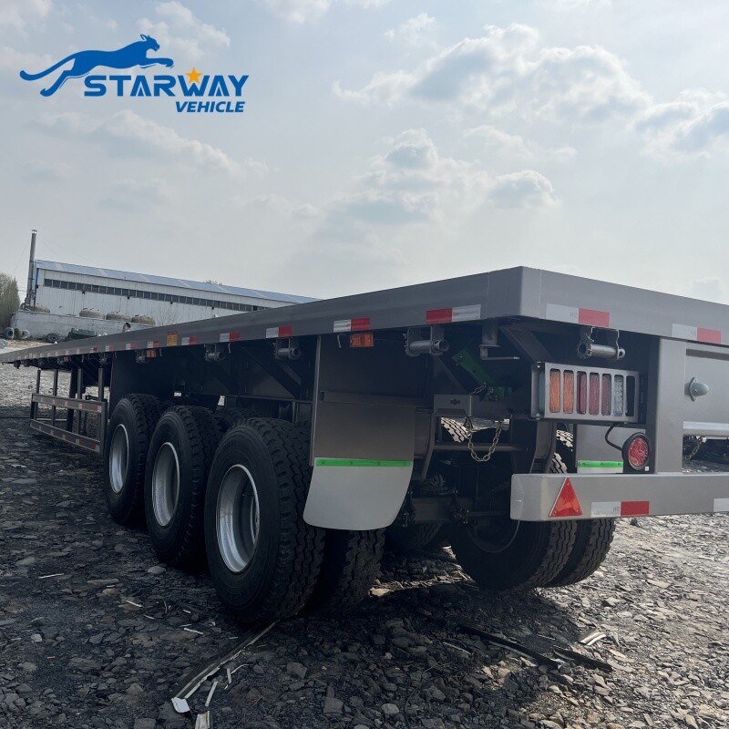 Tri-Axles 40ft & 20ft Flatbed Semi-Trailer Transport Container