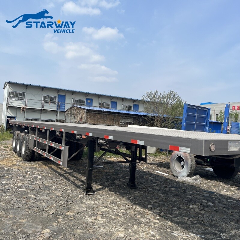 Tri-Axles 40ft & 20ft Flatbed Semi-Trailer Transport Container