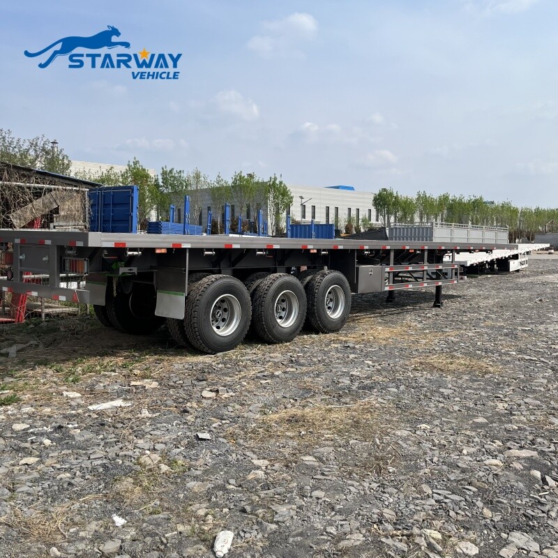 Tri-Axles 40ft & 20ft Flatbed Semi-Trailer Transport Container