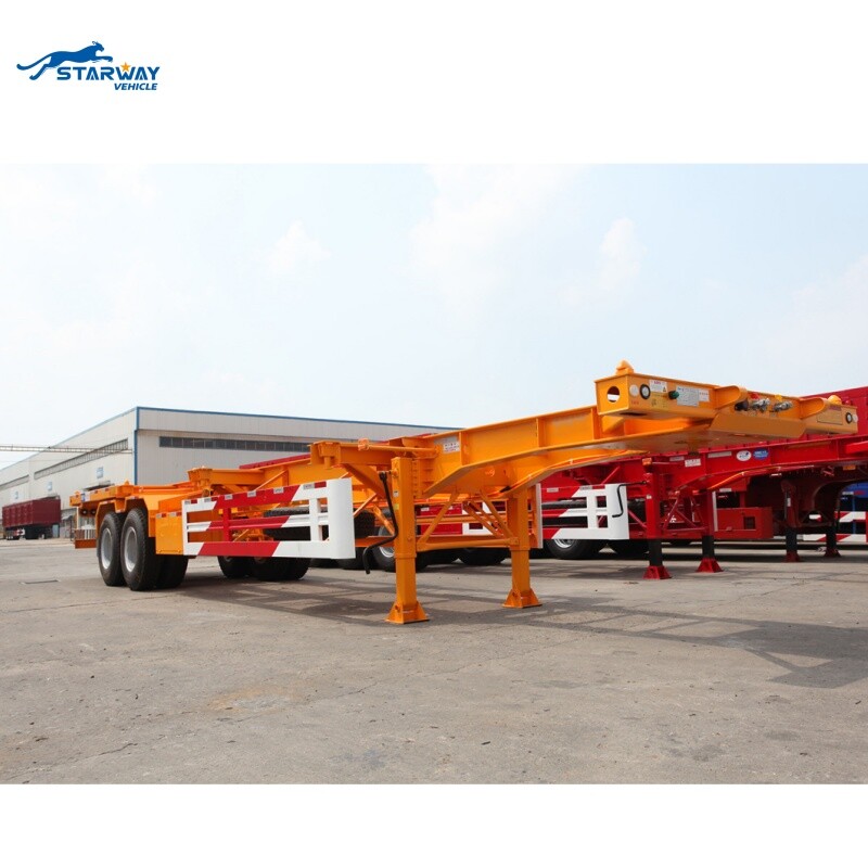  2 Axles 40ft container  Skeleton Semi Trailer For Sale