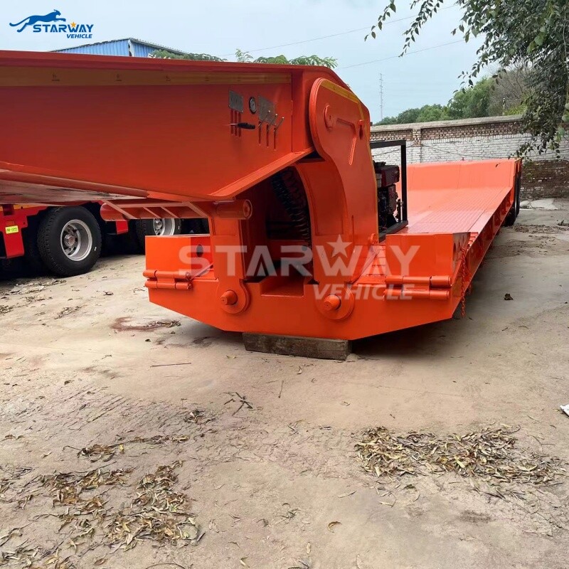 60 ton 2 lines 4 axles detachable gooseneck lowbed Trailer