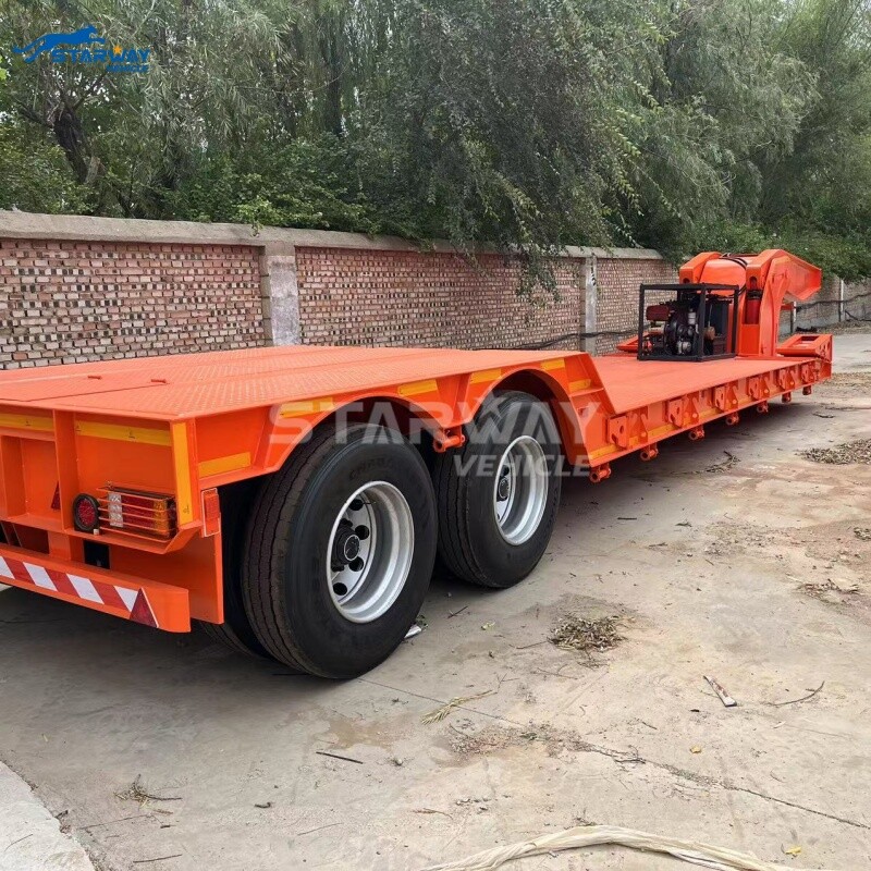 60 ton 2 lines 4 axles detachable gooseneck lowbed Trailer
