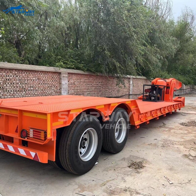60 ton 2 lines 4 axles detachable gooseneck lowbed Trailer