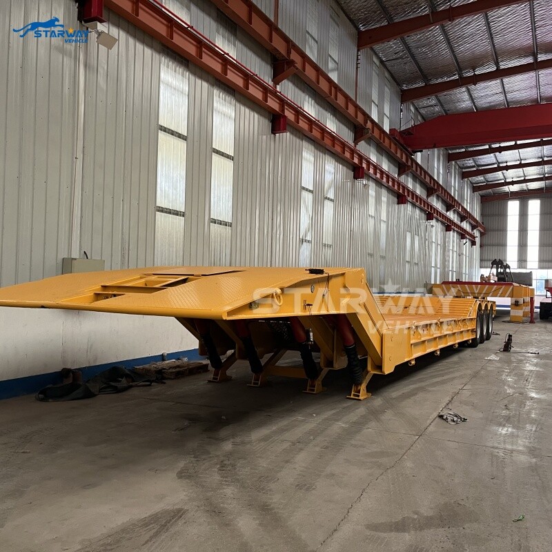 100 Ton Folding Neck Lowboy Truck Trailer For sale