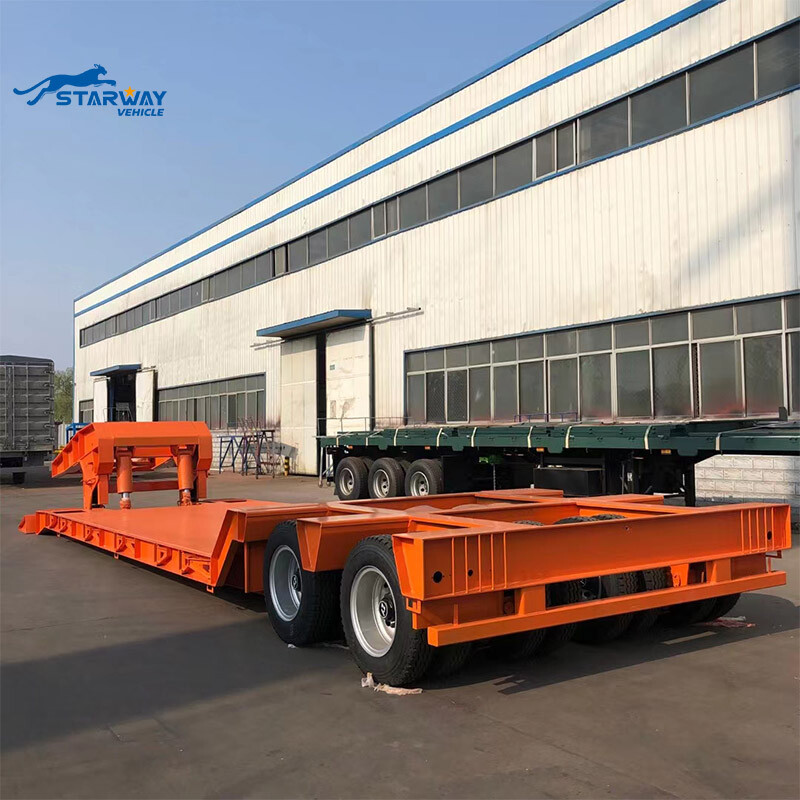 Detachable Gooseneck  2 Lines 4 Axles Lowbed Trailer