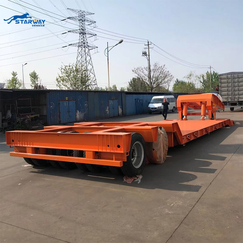 Detachable Gooseneck  2 Lines 4 Axles Lowbed Trailer