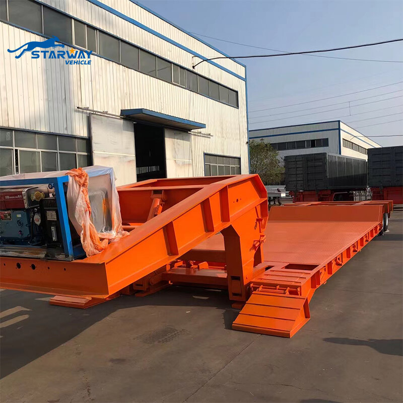 Detachable Gooseneck  2 Lines 4 Axles Lowbed Trailer