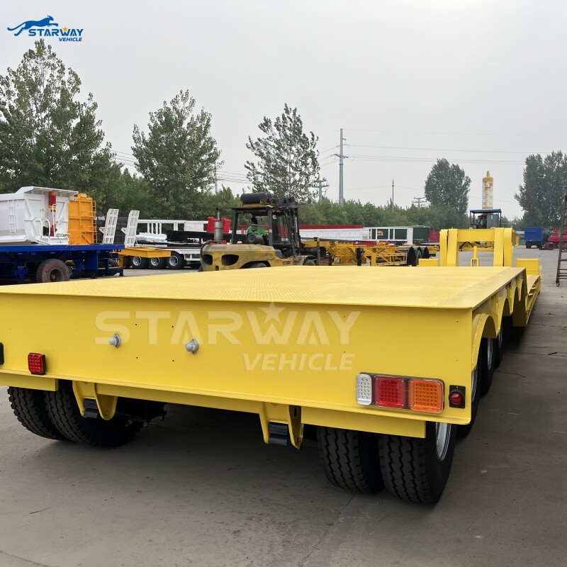 Detachable gooseneck 4 axles 100 ton Lowbed Trailer