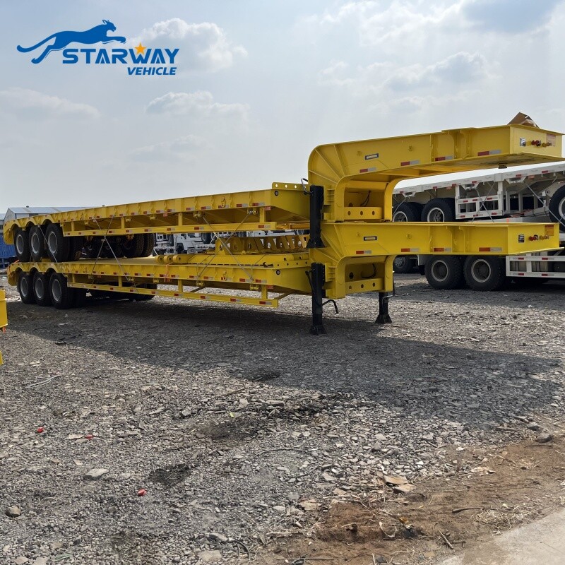 3 Axles Lowbed Truck Semi Trailer For Sale