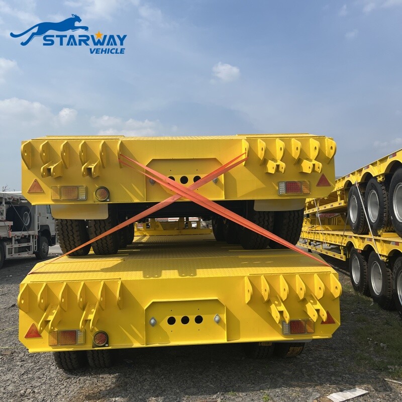 3 Axles Lowbed Truck Semi Trailer For Sale