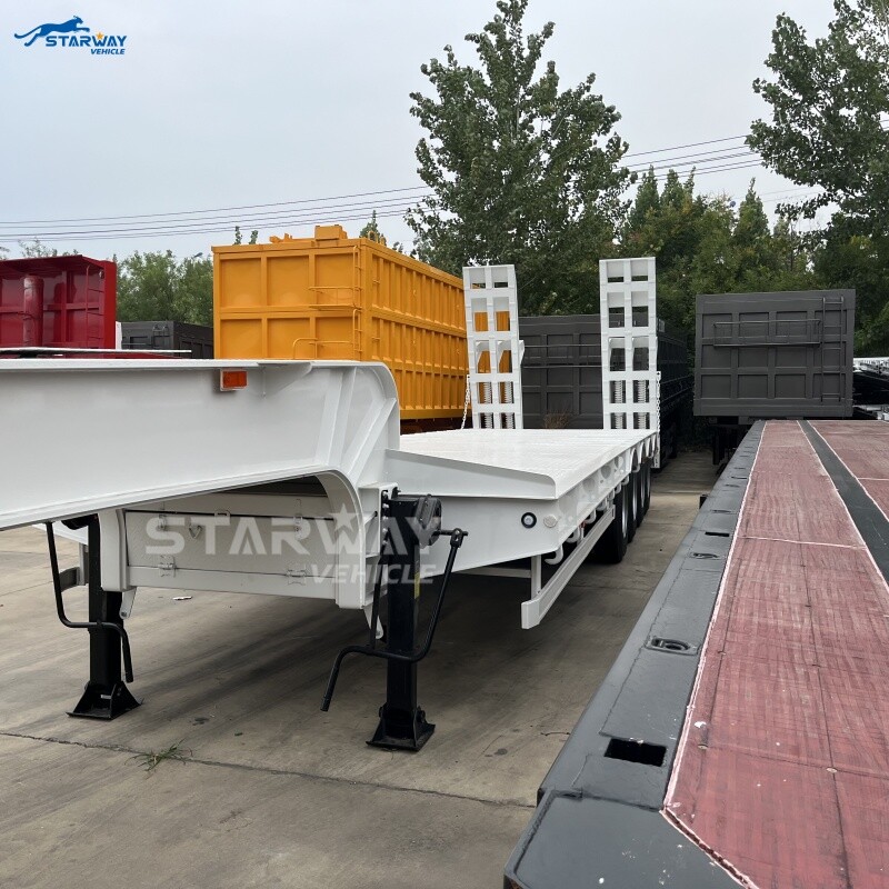 4 Axles lowbed Semi Trailer For Sale