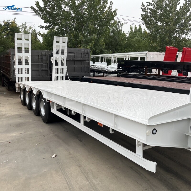 4 Axles lowbed Semi Trailer For Sale