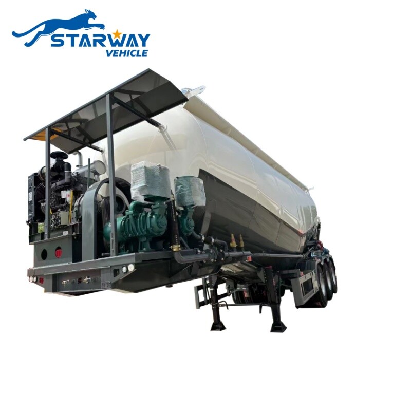3 Axle 50 Ton Bulk Cement Tanker Semi Trailer