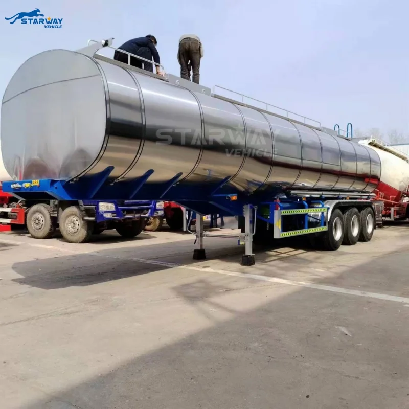 3 Axles 40,000 Liter stainless Fuel Tanker Trailer