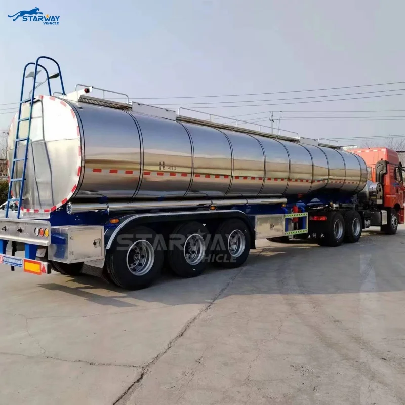 3 Axles 40,000 Liter stainless Fuel Tanker Trailer