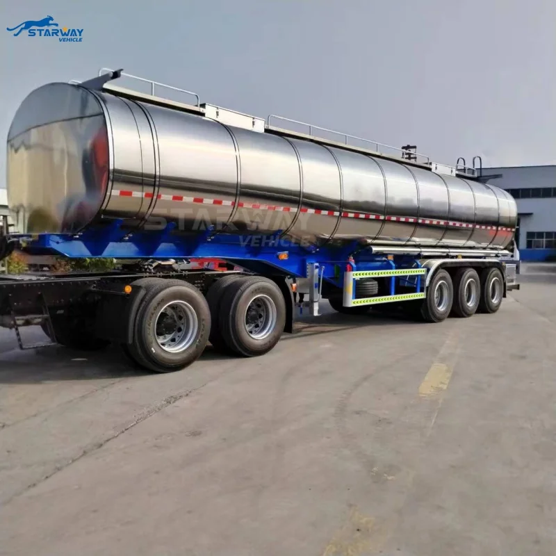 3 Axles 40,000 Liter stainless Fuel Tanker Trailer