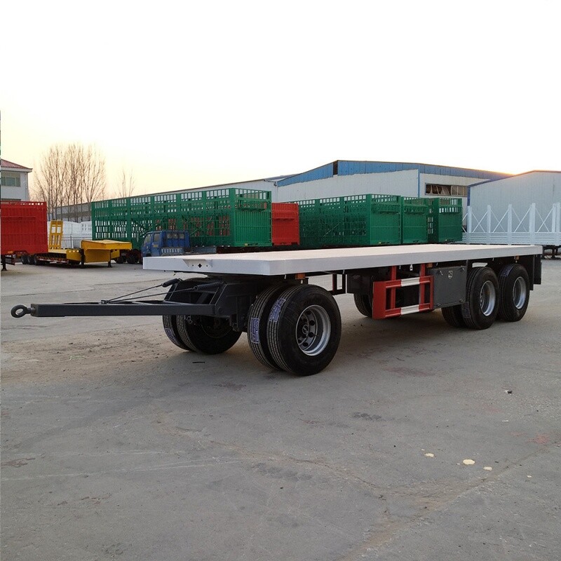 3 Axles 20ft Flatbed Drawbar Trailer 