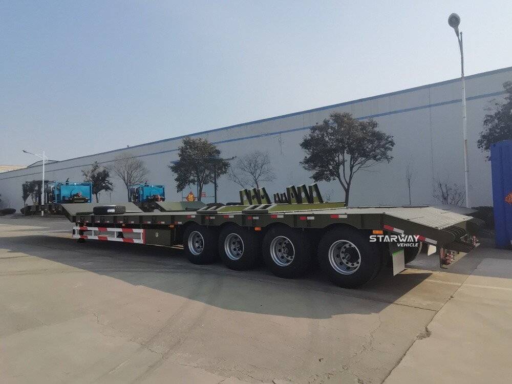 3 Axles 60 ton Low Bed Semi railer with 30 ton winch /capstan 