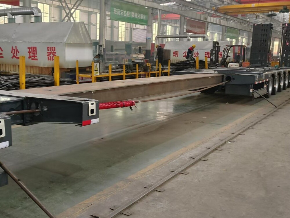 6 Axle Extendable Lowbed Semi Trailer with steering axles 