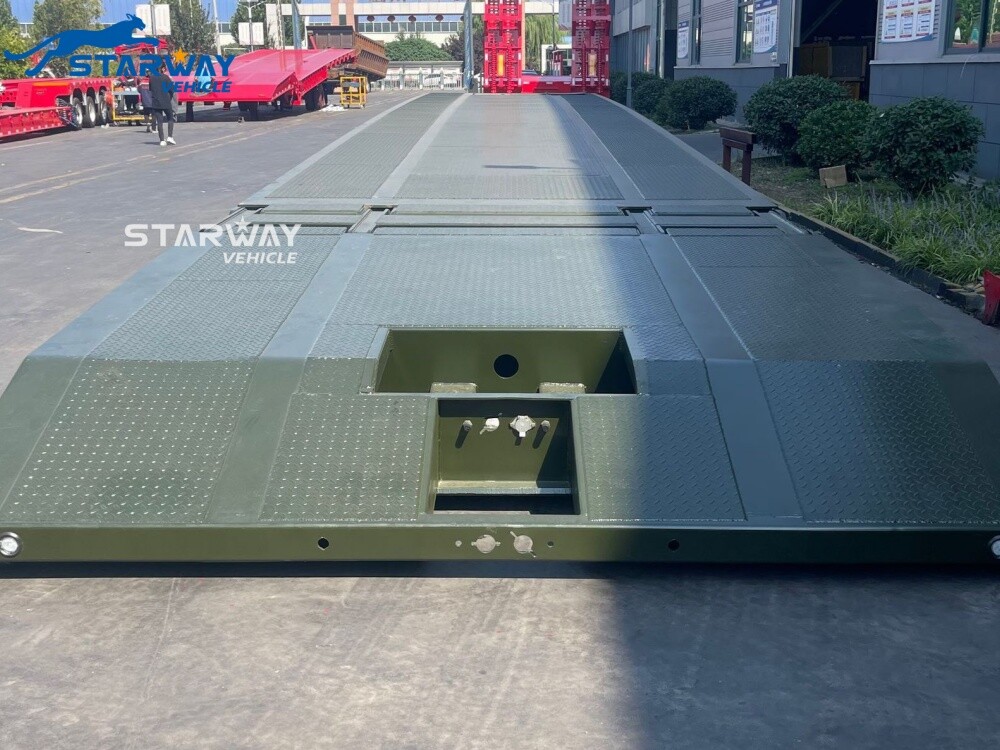 6 Axles foldable hydraulic gooseneck lowbed Semi trailer in Saudi Arabia