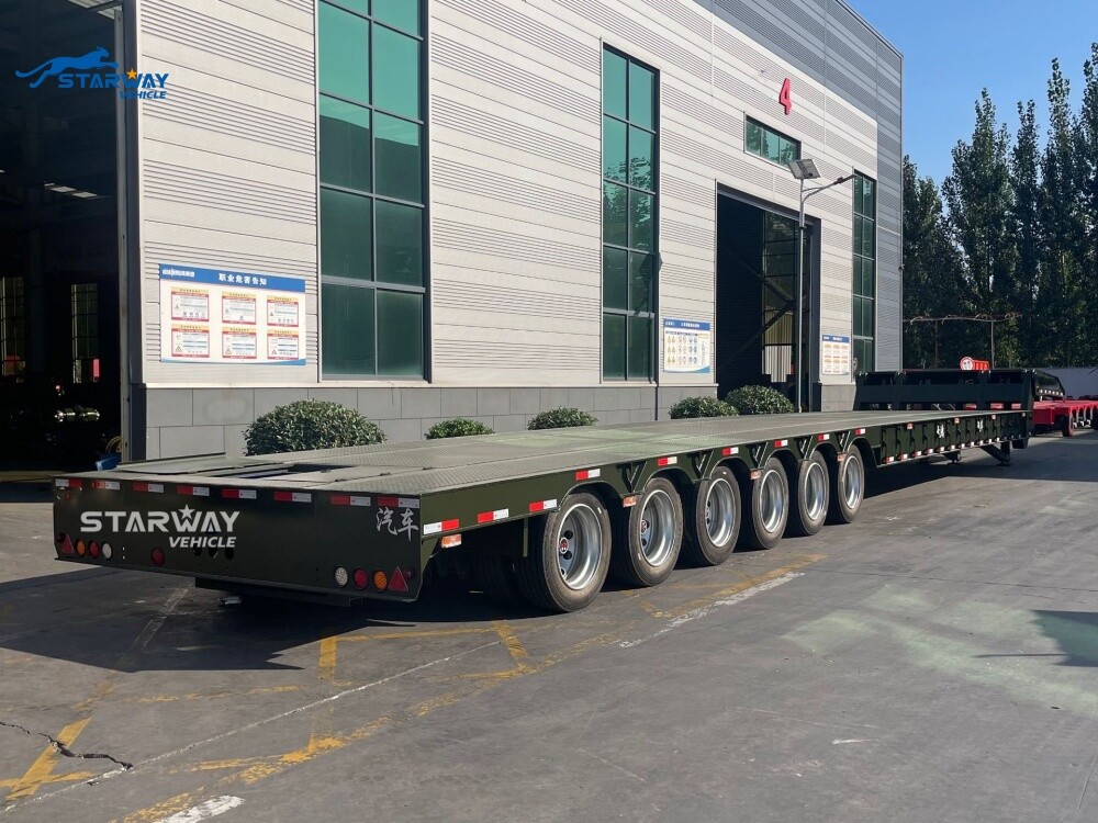 6 Axles foldable hydraulic gooseneck lowbed Semi trailer in Saudi Arabia