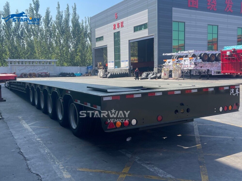 6 Axles foldable hydraulic gooseneck lowbed Semi trailer in Saudi Arabia