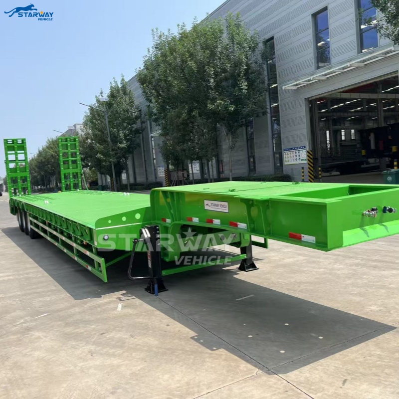 3 Axle 16.5m Lowbed Truck Trailer 