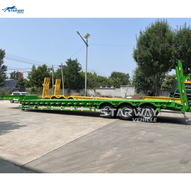 3 Axle 16.5m Lowbed Truck Trailer 