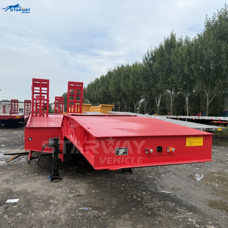 Tri-axle 40Tons Low Bed Semi Trailer