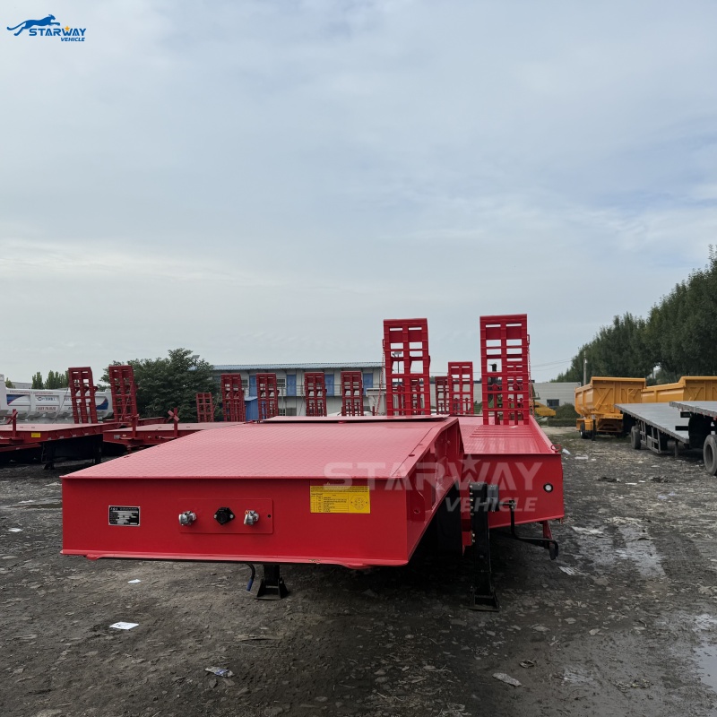 Tri-axle 40Tons Low Bed Semi Trailer